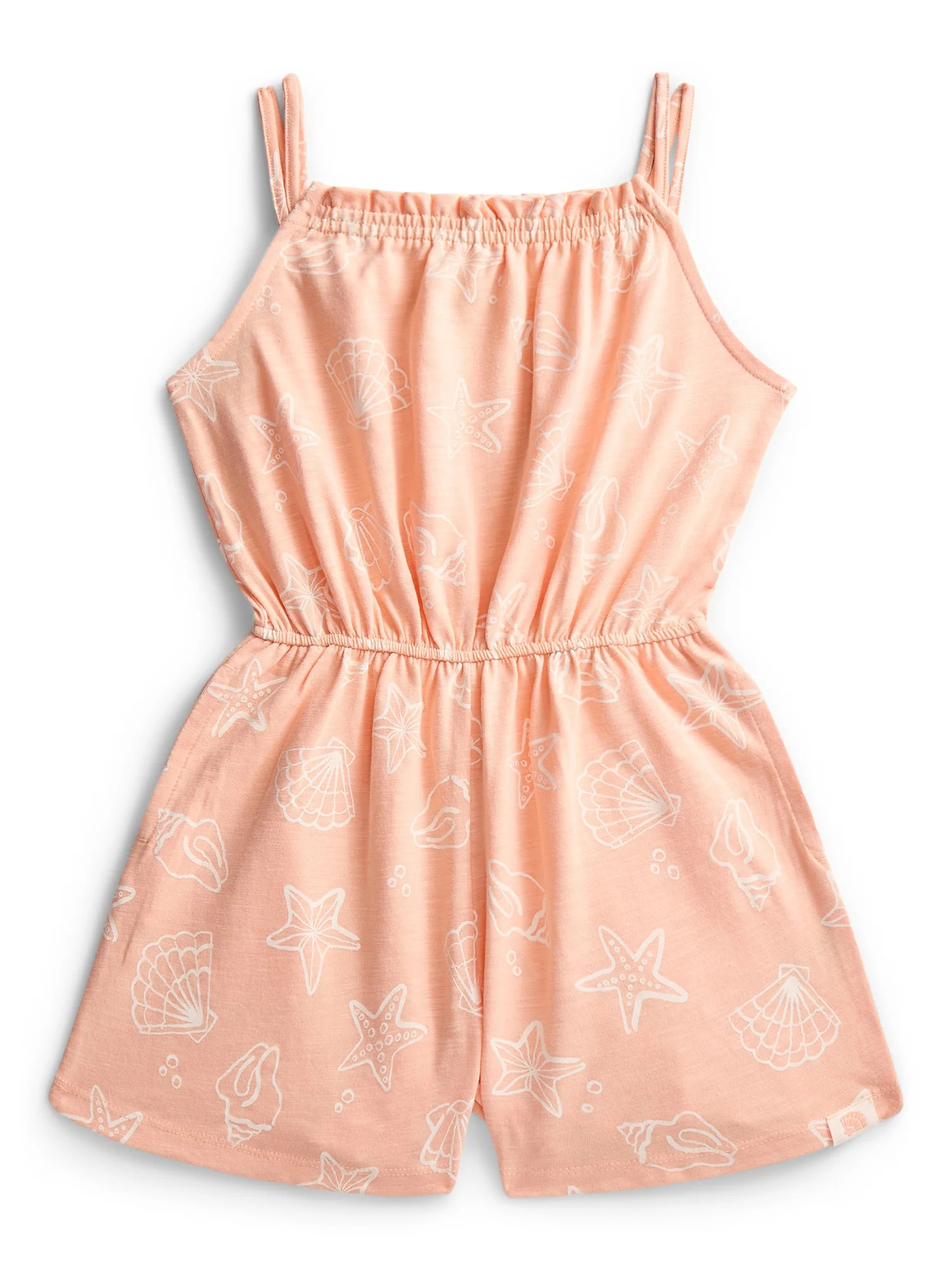 Wonder Nation Little Girls' Sleeveless Print Romper, Sizes 4-10 | Walmart (US)