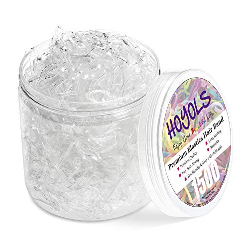 HOYOLS Clear Elastic Hair Rubber Bands, 1500pcs Mini Small Clear Ponytail Elastics Holders for Blond Kids Girls Hair No Crease Damage No Hurt 1 Inch TPU | Amazon (US)