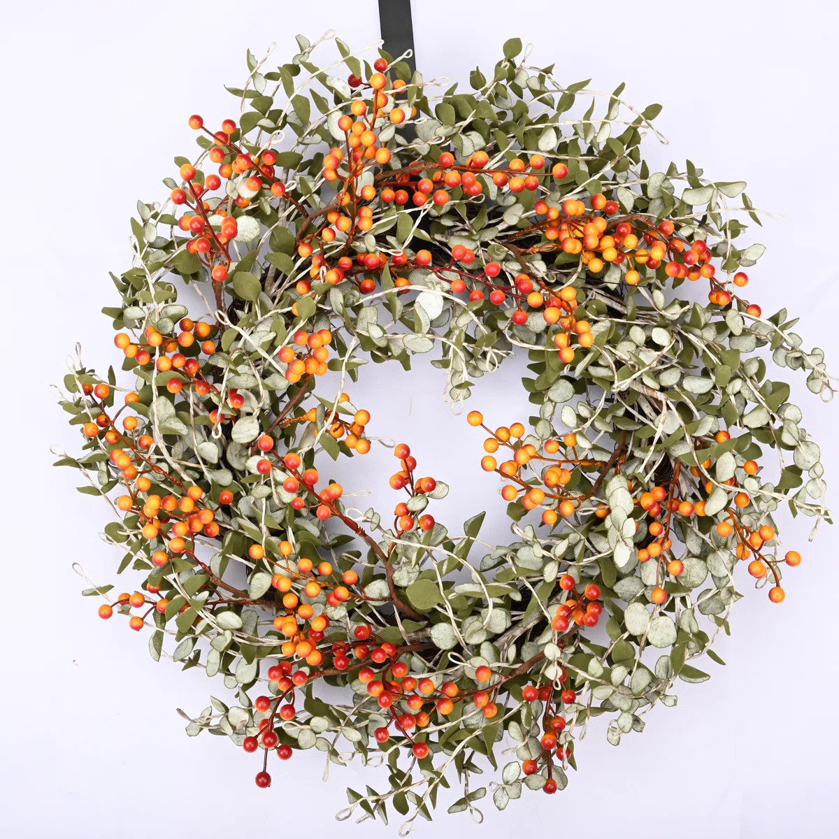 24" Artificial Eucalyptus Berry Thanksgiving Fall Front Door Wreath | Wayfair North America