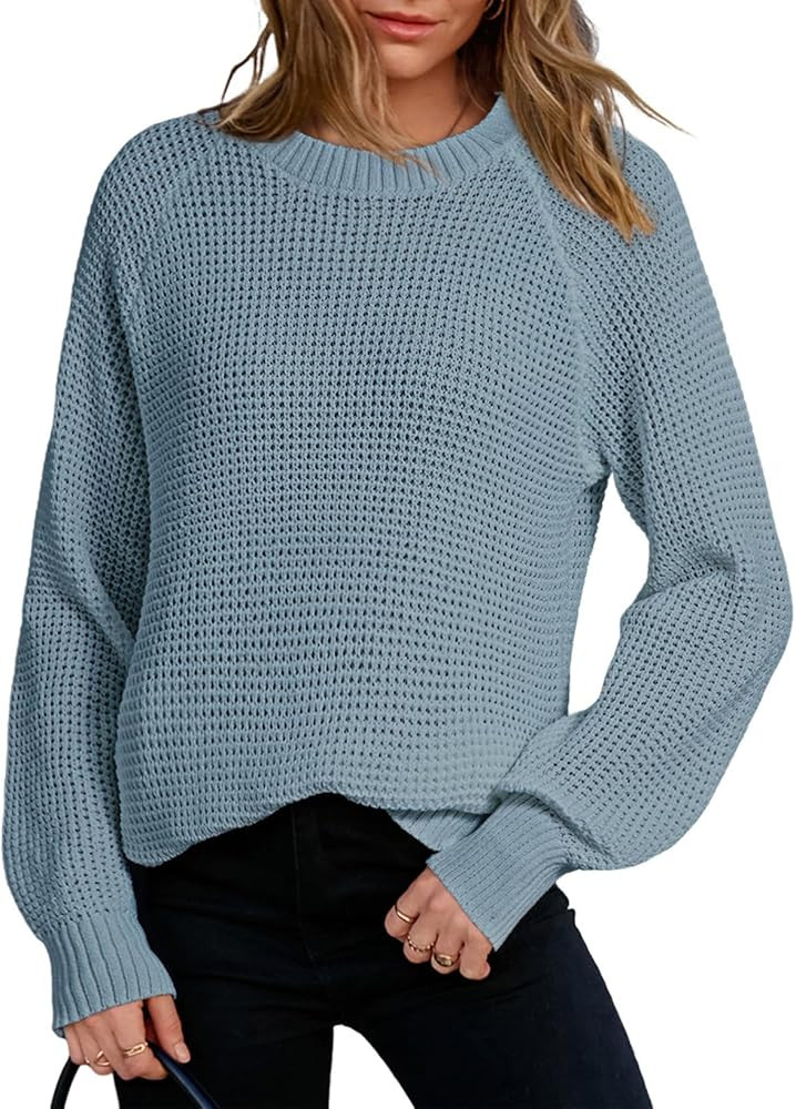 Dokotoo Womens Oversized Cozy Sweaters 2025 Long Sleeve Waffle Knit Casual Chunky Pullover Sweate... | Amazon (US)