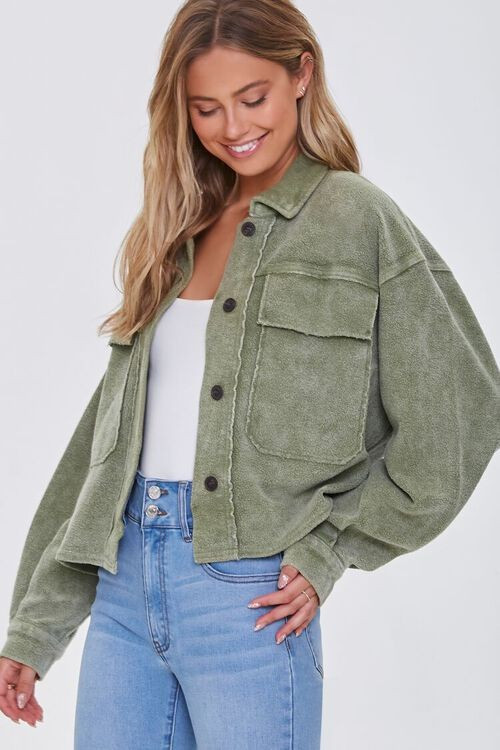 Reverse Fleece Drop-Sleeve Jacket | Forever 21 (US)