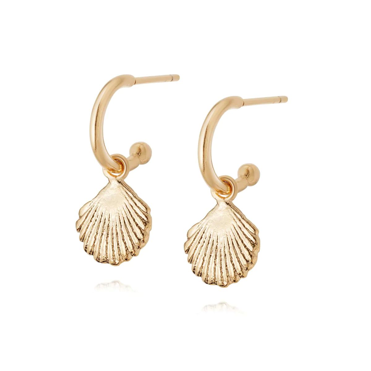 Isla Shell Drop Earrings 18Ct Gold Plate | Daisy London Jewellery