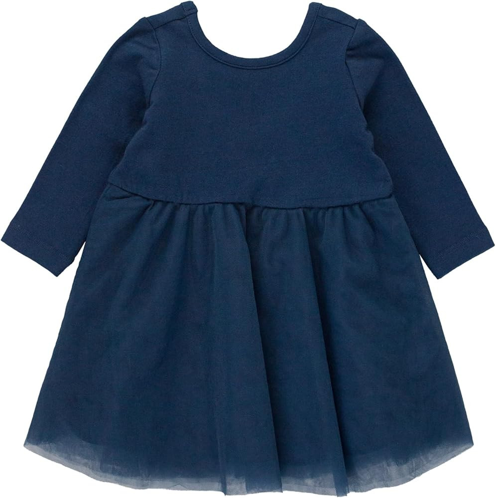 RuffleButts Baby/Toddler Girls Long Sleeve Tulle Twirl Dress | Amazon (US)