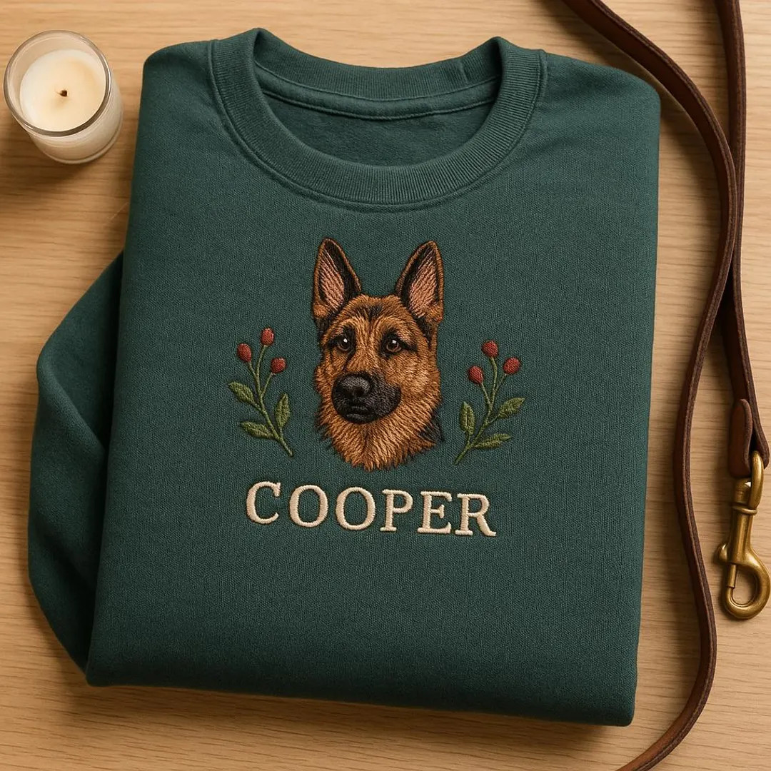 Custom Embroidered German Shepherd Hoodie, Personalized Dog Mom Crewneck, Shepherd Owner Gift, Do... | Etsy (US)