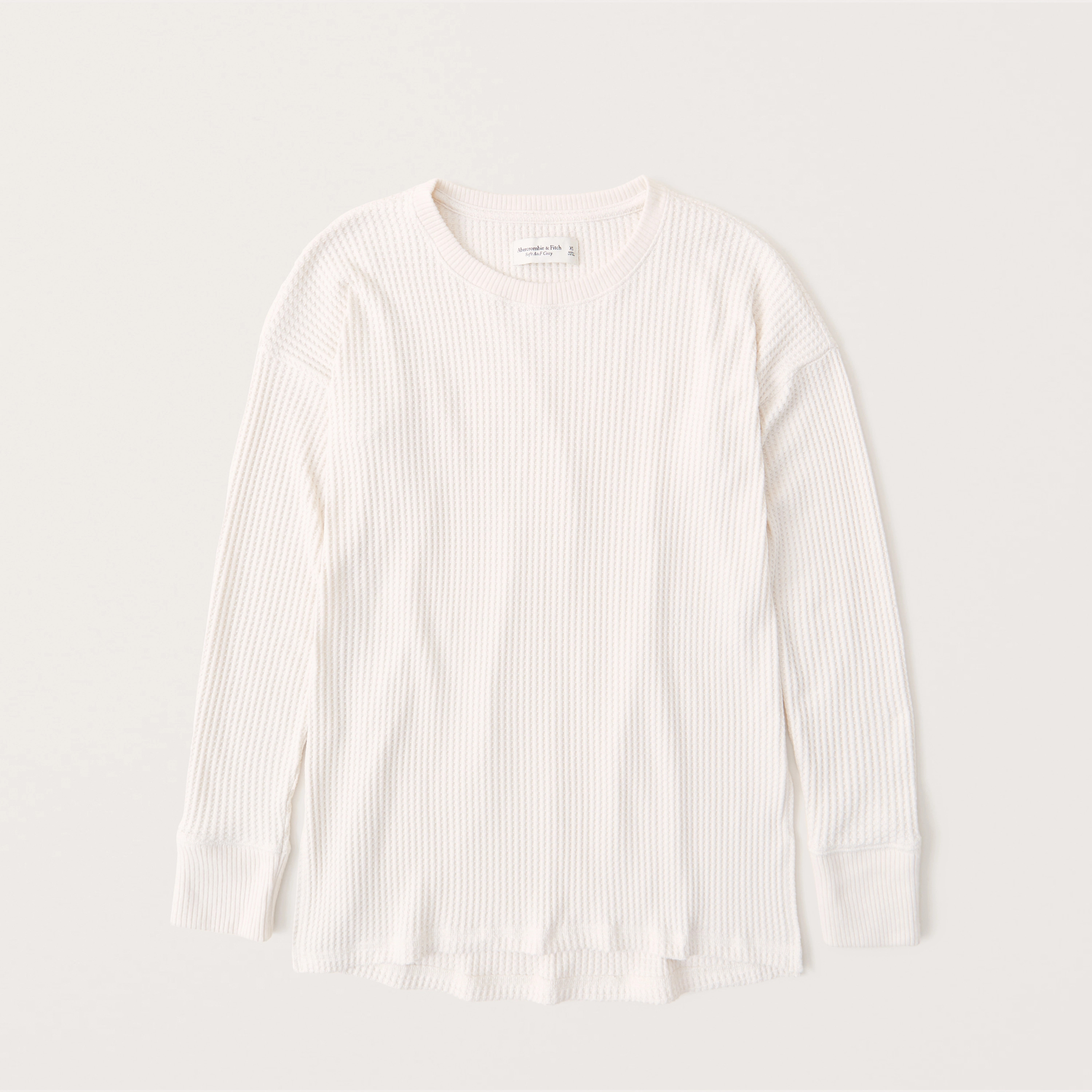 Cozy Long-Sleeve Waffle Crew Top | Abercrombie & Fitch (US)