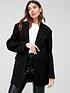 Longline Blazer Coat With Shoulder Pad - Black | Very (UK)