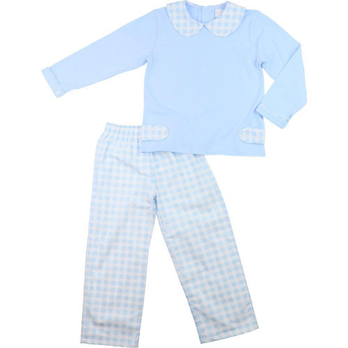 Blue Check Pant Set | Cecil and Lou