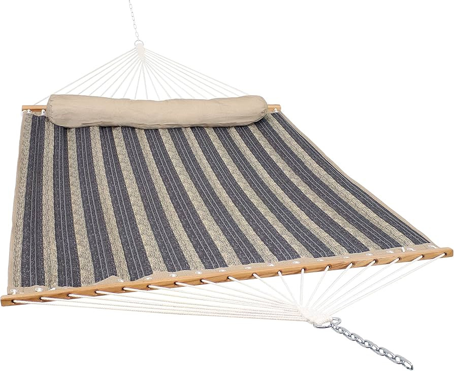 Sunnydaze Quilted Double Hammock for Outside with Spreader Bars and Pillow - 450 lb Capacity, 74x... | Amazon (US)