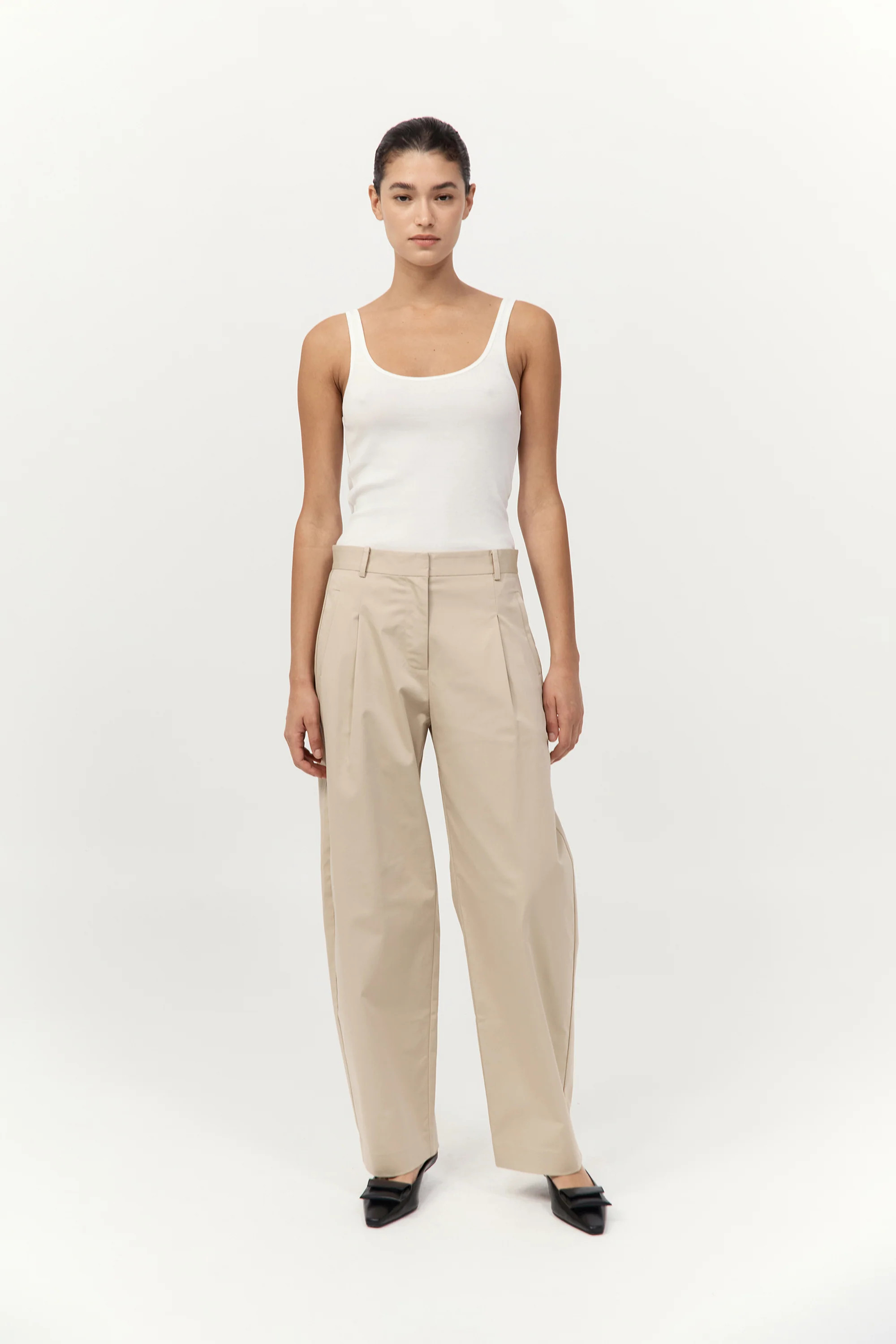 Cotton Barrel Leg Pants - Champagne | St. Agni (US, UK, EU)