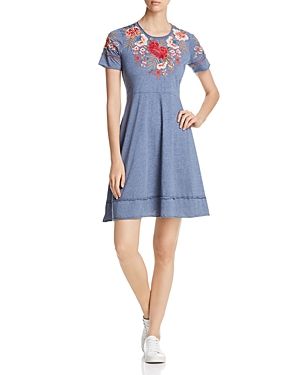 Johnny Was Burke Short-Sleeve Floral-Embroidered Dress | Bloomingdale's (US)