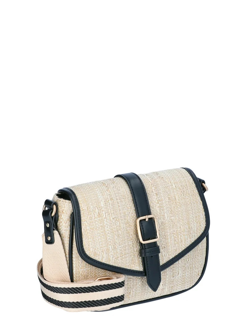Time and Tru Women's Daisy Crossbody, Woven with Black | Walmart (US)