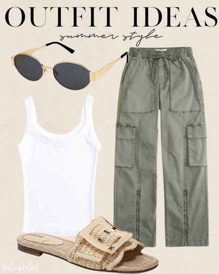 Cargo pants white tank summer outfit idea 

#LTKFindsUnder100 #LTKFindsUnder50