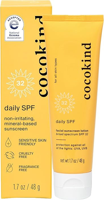 Cocokind Daily SPF, Mineral Face Sunscreen with Zinc Oxide, SPF 32, Reef Safe, Unscented, All Ski... | Amazon (US)