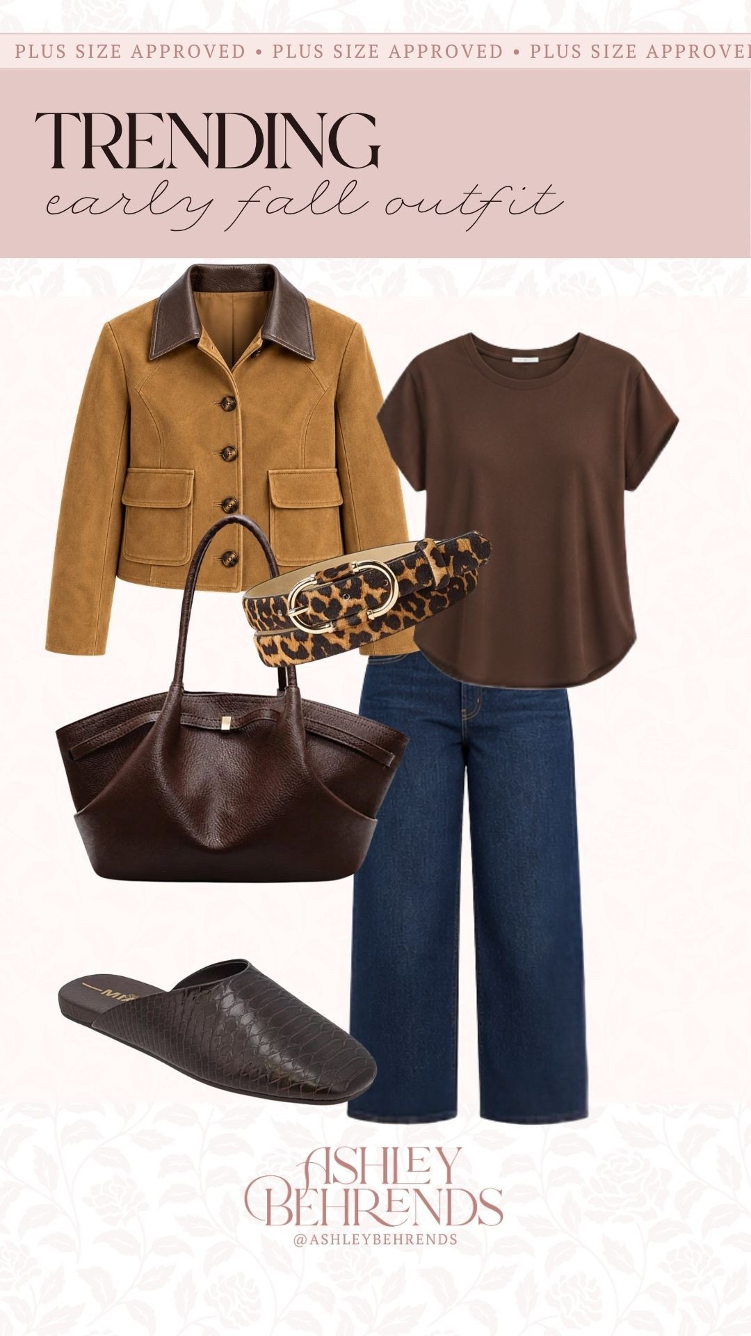 Fall’s latest trends have me so ready for a weather change 🍂🍁. Rich shades of brown, dark wash jeans, leopard and mules are such a cute vibe! I can’t get over how chic this look is, and it’s completely plus size approved! 
Early fall outfit inspo

#LTKSeasonal #LTKPlusSize #LTKSaleAlert