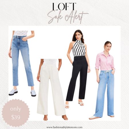 Jeans and pants are only $39 today at Loft! Loving those wide leg trousers! 
Fashionably late mom
Linen pants
Palazzo pants
Wide leg jeans
Straight leg jeans
Summer outfits 