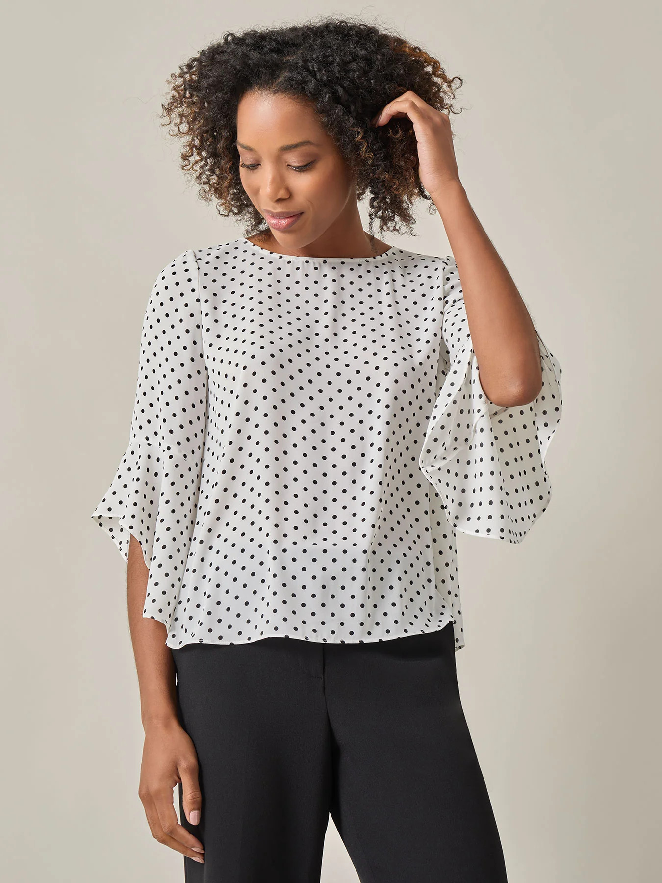 Flounce Sleeve Blouse | Kasper Clothing