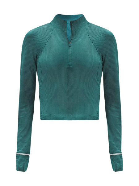 It's Rulu Ribbed Cropped Half Zip | Women's Long Sleeve Shirts | lululemon | Lululemon (US)