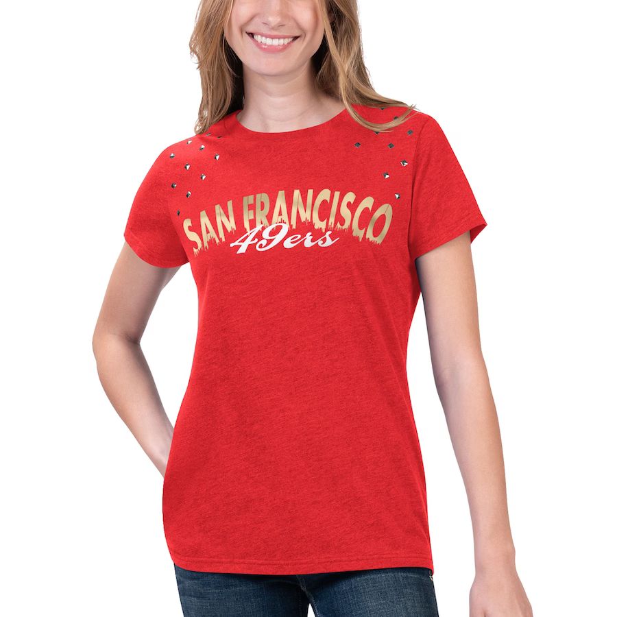 San Francisco 49ers G-III 4Her by Carl Banks Women's Main Game T-Shirt - Heathered Scarlet | Fanatics