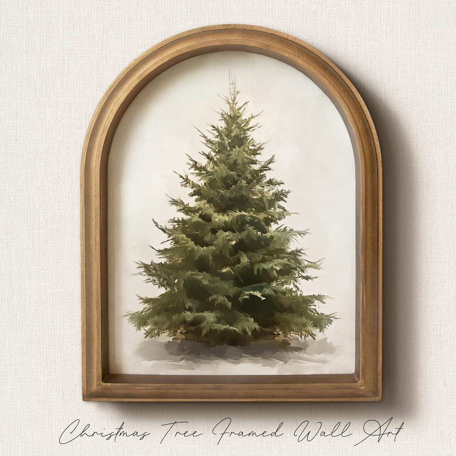 Christmas Decorations - 11" x 13.8" Christmas Tree Framed Wall Art Picture Painting Artwork - Indoor Vintage Rustic Unique Christmas Gifts Presents Decor For Table Wall Farmhouse Mantel Home Office | Amazon (US)