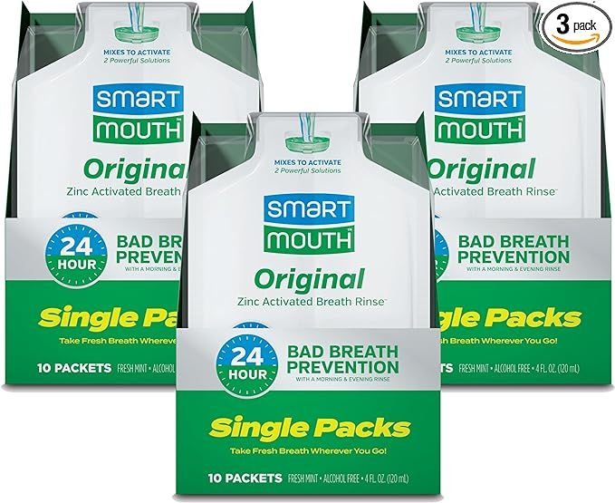 SmartMouth Original Activated Mouthwash - Adult Mouthwash for Fresh Breath - Oral Rinse for 24-Ho... | Amazon (US)