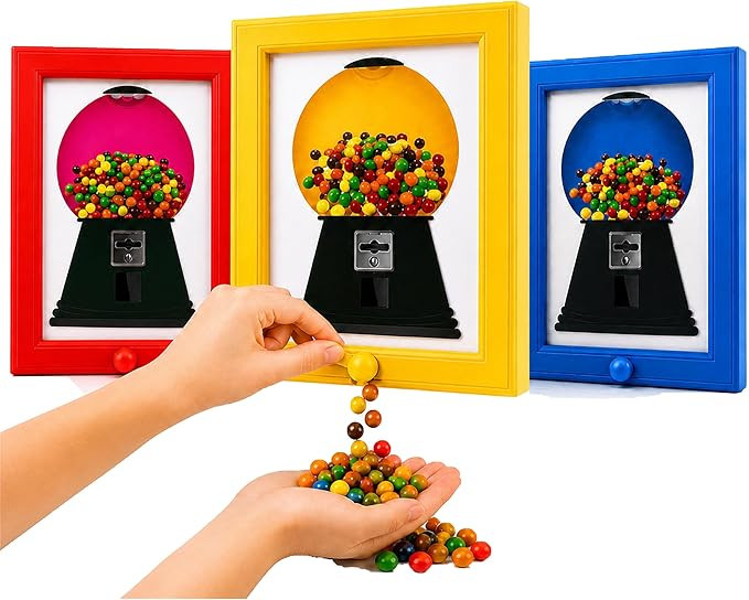 3PCS Wall Mounted Candy Machine Picture Frame - Interactive Gumball Machine Holds up to 1.5 Lb of... | Amazon (US)