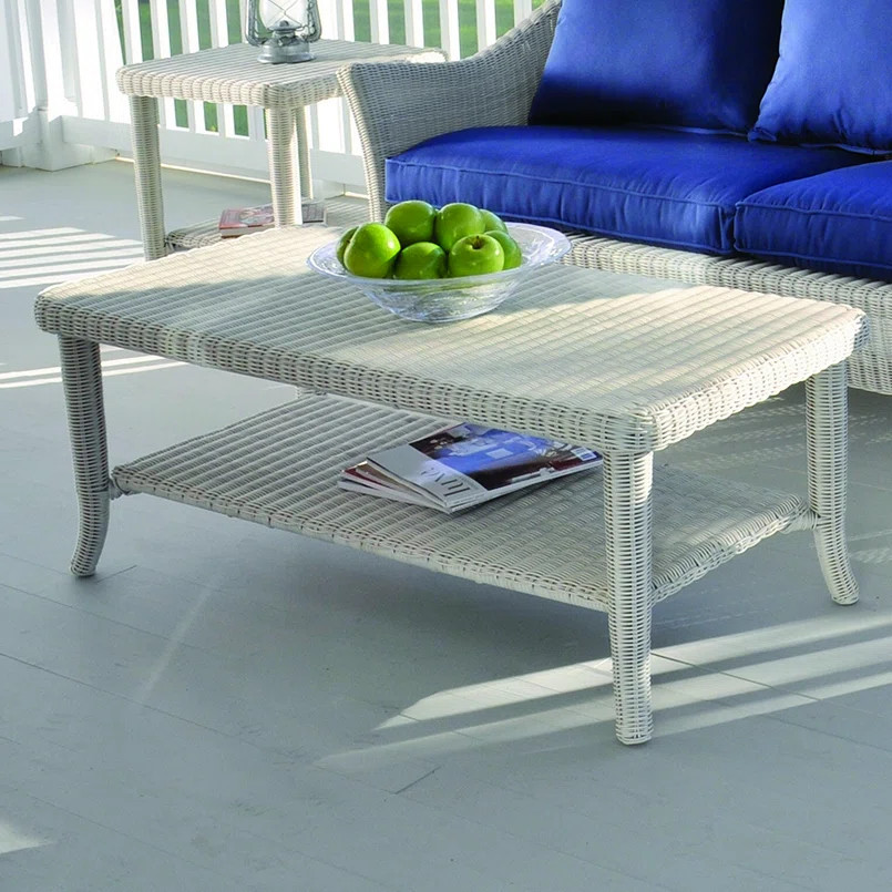 Cape Cod Rectangular Wicker Outdoor Coffee Table , 47'' in. W 23'' in. D | Wayfair North America