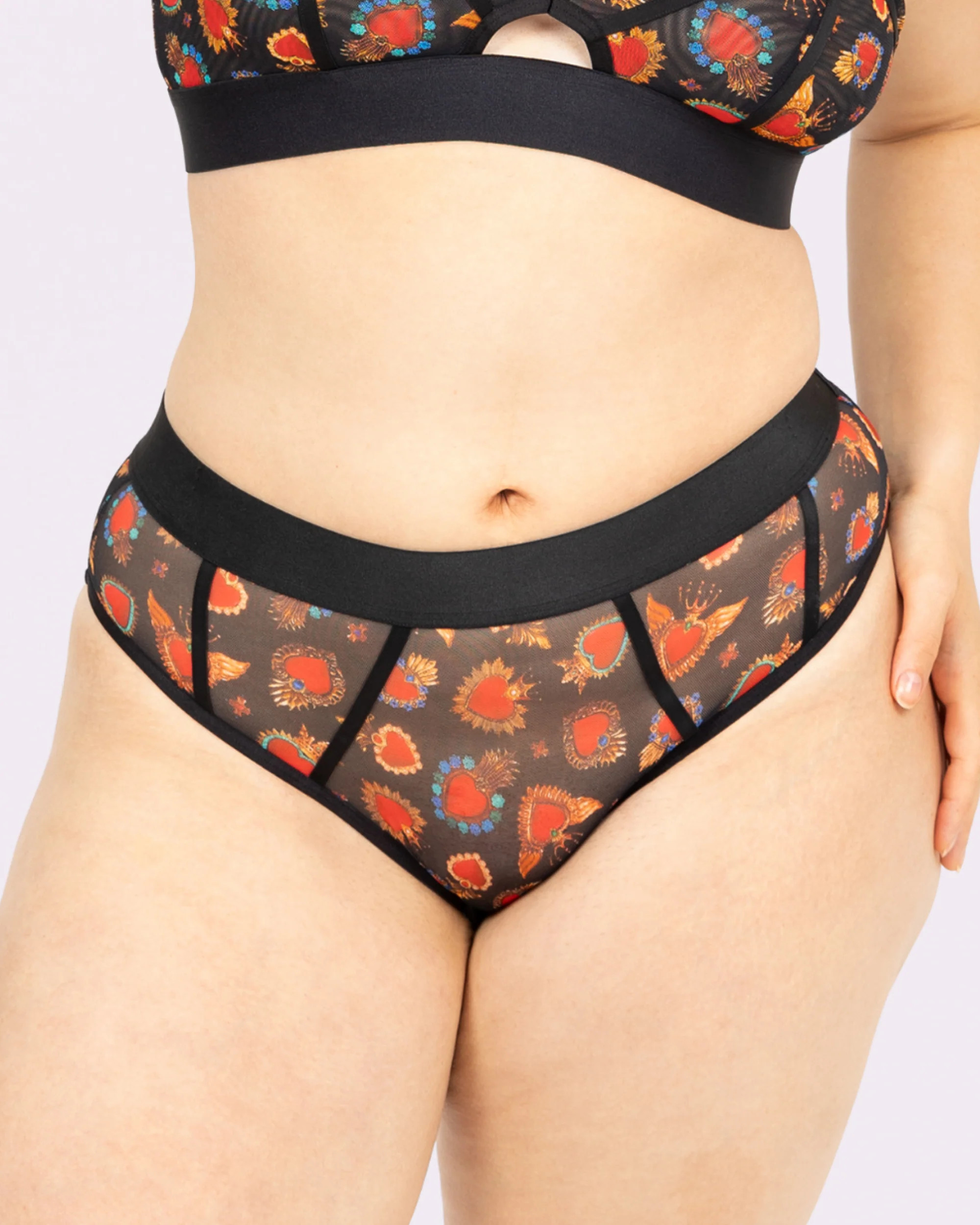 Silky Mesh Sheer Cheeky | Silky Mesh (Crowned Hearts) | Parade