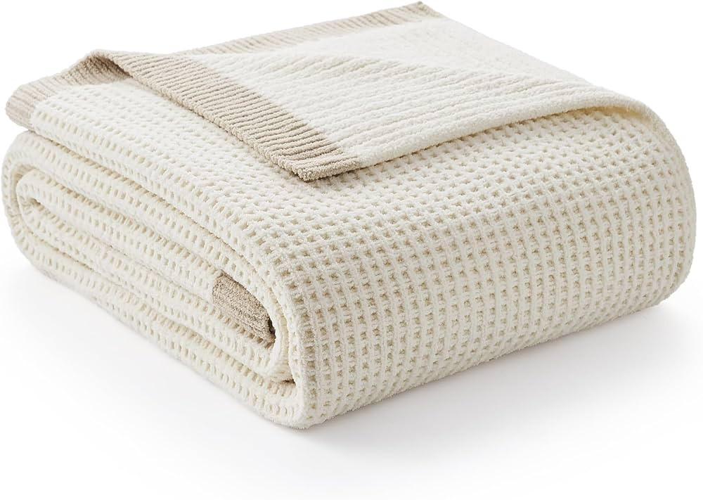 Amélie Home Chenille Waffle Throw Blanket for Couch, Reversible Soft Cozy Knit Blanket Lightweig... | Amazon (US)