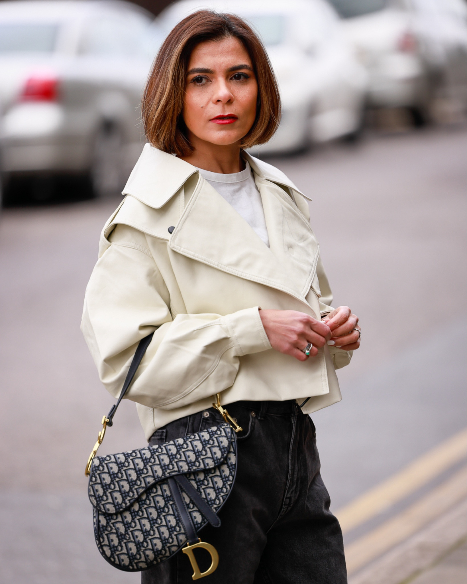 Ivory Leather Jacket Grey Jeans White Tshirt Outfit Nlack Trainers Dior Saddle Bag Casual Outfit Transitional Outfit Everyday Outfit


#LTKSeasonal #LTKstyletip #LTKeurope