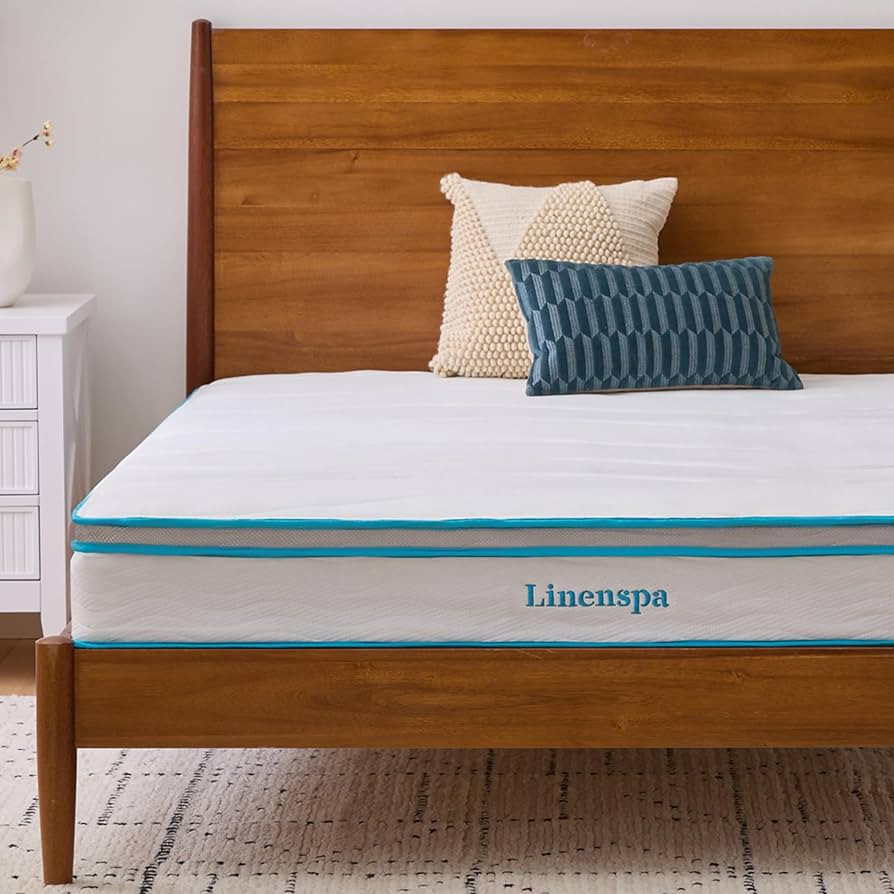 Linenspa 8 Inch Memory Foam and Spring Hybrid Mattress - Medium Firm Feel - Bed in a Box - Qualit... | Amazon (US)