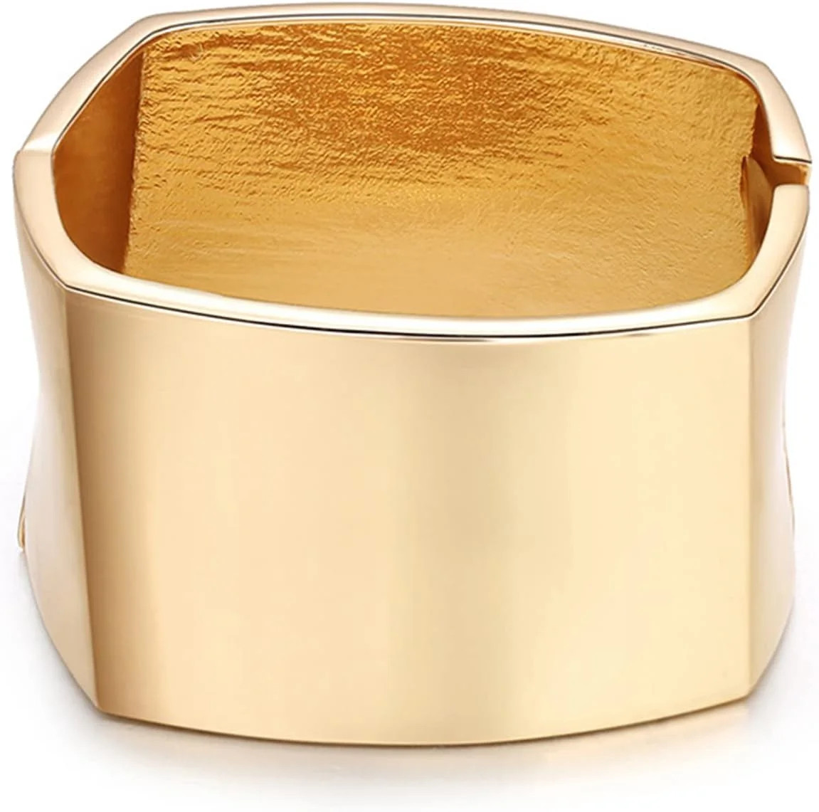 Gold Cuff Bangle Bracelets for Women Trendy Chunky Gold Bracelet Hinged Open Wide Minimalist Non ... | Walmart (US)