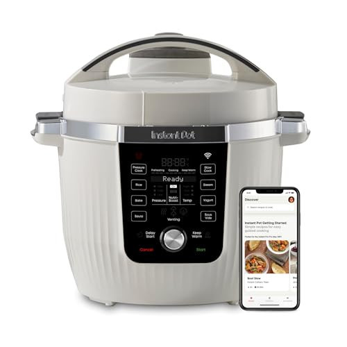Instant Pot PRO Max Wi-Fi Smart 10-in-1 Pressure Cooker, Steamer, Saute, Warmer, Rice Cooker, Yogurt Maker, Sous Vide, Baker, NutriBoost - Includes App with 2000+ Recipes - 6 Quart | Amazon (US)