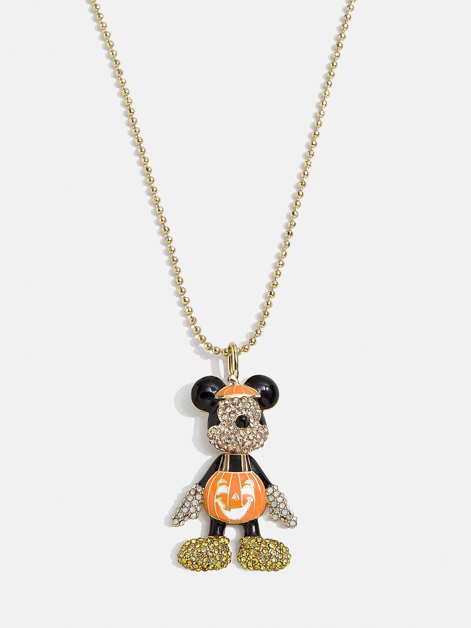 Mickey Mouse Disney 3D Glow-In-The-Dark Necklace - Glow-In-The-Dark Mickey Mouse 3D Pumpkin | BaubleBar (US)