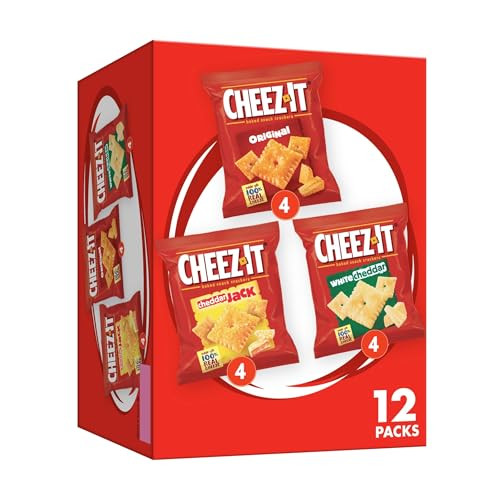 Cheez-It Cheese Crackers, Baked Snack Crackers, Lunch Snacks, Variety Pack, 12.1oz Box (12 Packs) | Amazon (US)