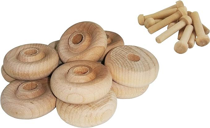Wood Wheels - 100 Pack with Free Axle Pegs - Made in USA (1" Diameter) | Amazon (US)