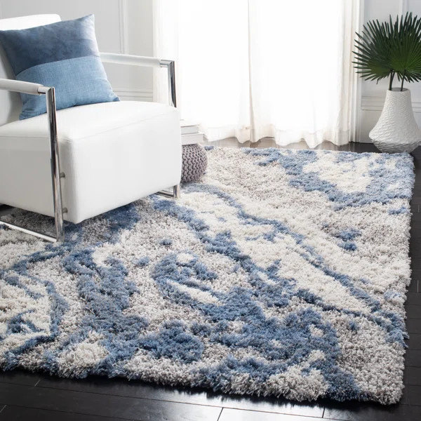 Tristan Shag Performance Gray/Ivory Rug | Wayfair Professional