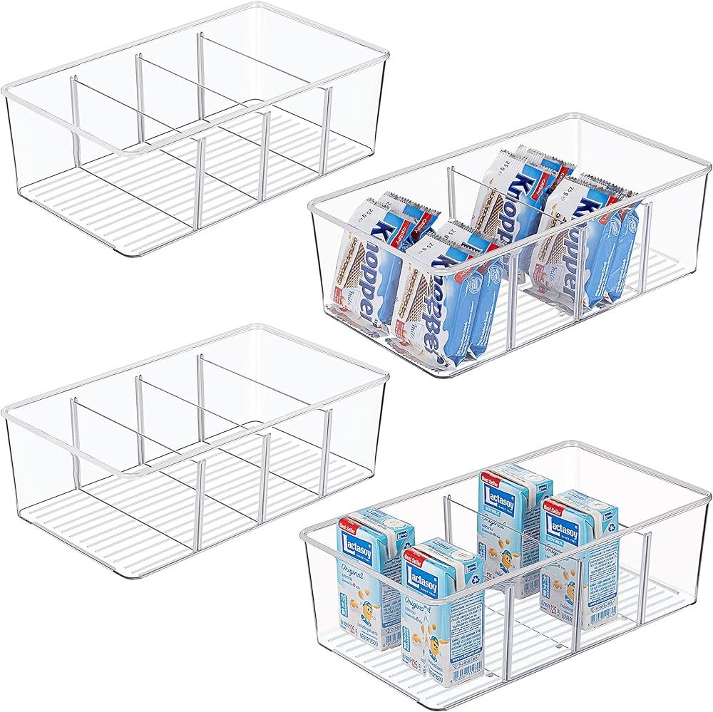 Vtopmart 4 Pack Food Storage Organizer Bins, Clear Plastic Bins for Pantry, Kitchen, Fridge, Cabi... | Amazon (US)