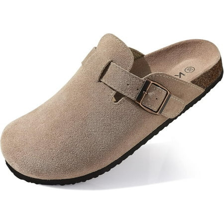 KIDMI Women's Genuine Suede Clogs Cork Footbed Sandals Leather Mules Potato Shoes with Arch Support | Walmart (US)
