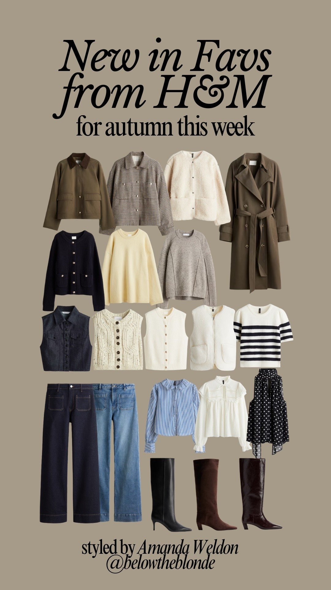 We are officially moving into the autumn season and it's certainly been showing up in the shops! H&M is one store I love browsing for those classic pieces without breaking the budget. If you love a more neutral mixable and matchable wardrobe like me these may catch your eye too! Here are some of my top picks for new in at H&M for the fall style season 🤍 

#LTKSeasonal #LTKFindsUnder100 #LTKStyleTip