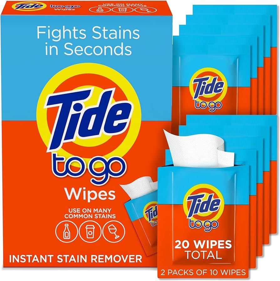 Tide Stain Remover for Clothes, Tide To Go Wipes, Instant Stain Remover for Clothes, Travel & Poc... | Amazon (US)