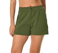 Colorfulkoala Women's High Waisted Ultra Soft Athletic Sweat Shorts Casual Summer Lounge Pants wi... | Amazon (US)