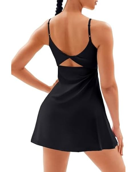 Vertvie Women's Tennis Dress with Built-in Shorts & Bra Workout Backless Golf Dress Activewear Ex... | Amazon (US)