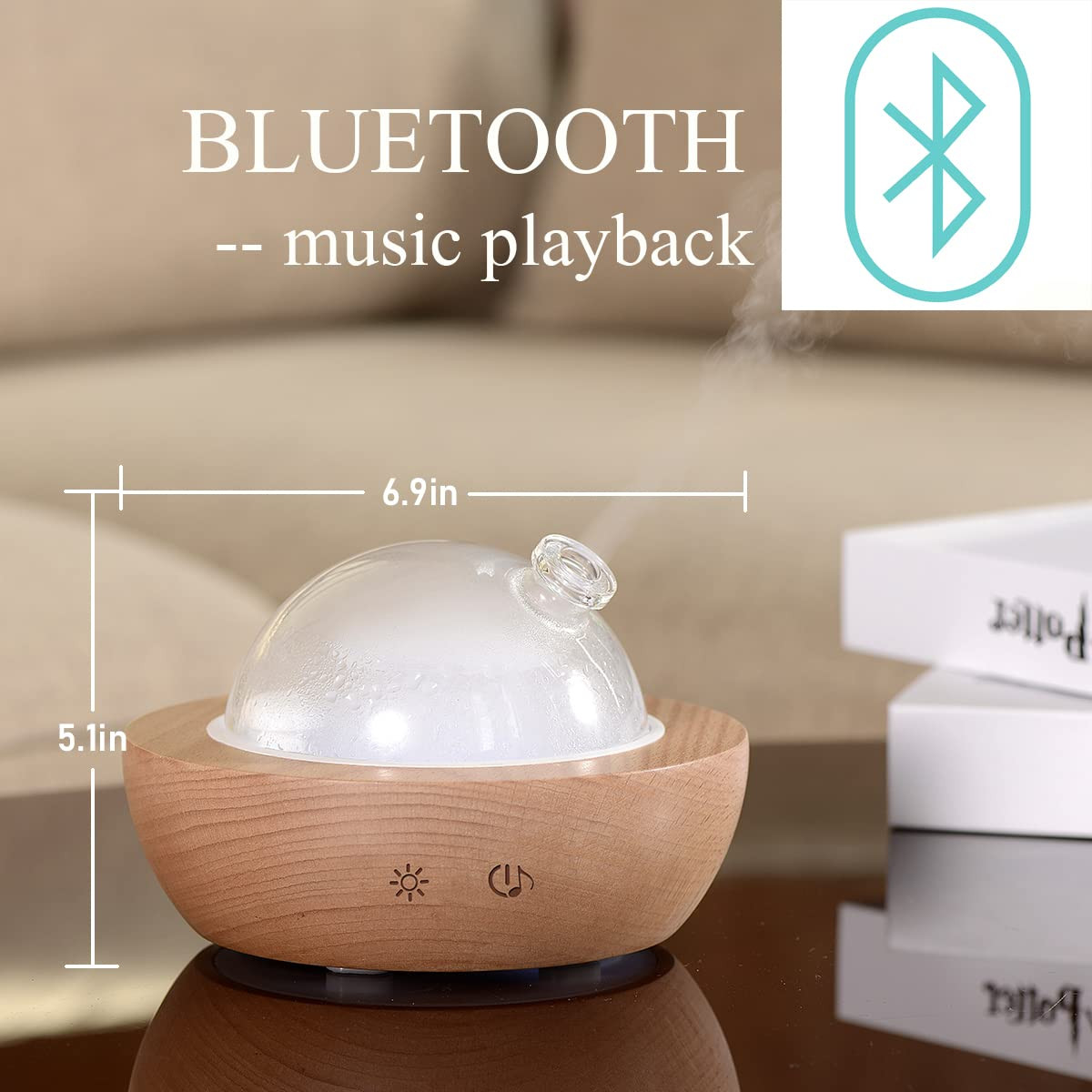 Glass Essential Oil Diffuser,Real Wood Base,Bluetooth Speaker,2025 Upgrade Aromatherapy Diffuser,... | Amazon (US)