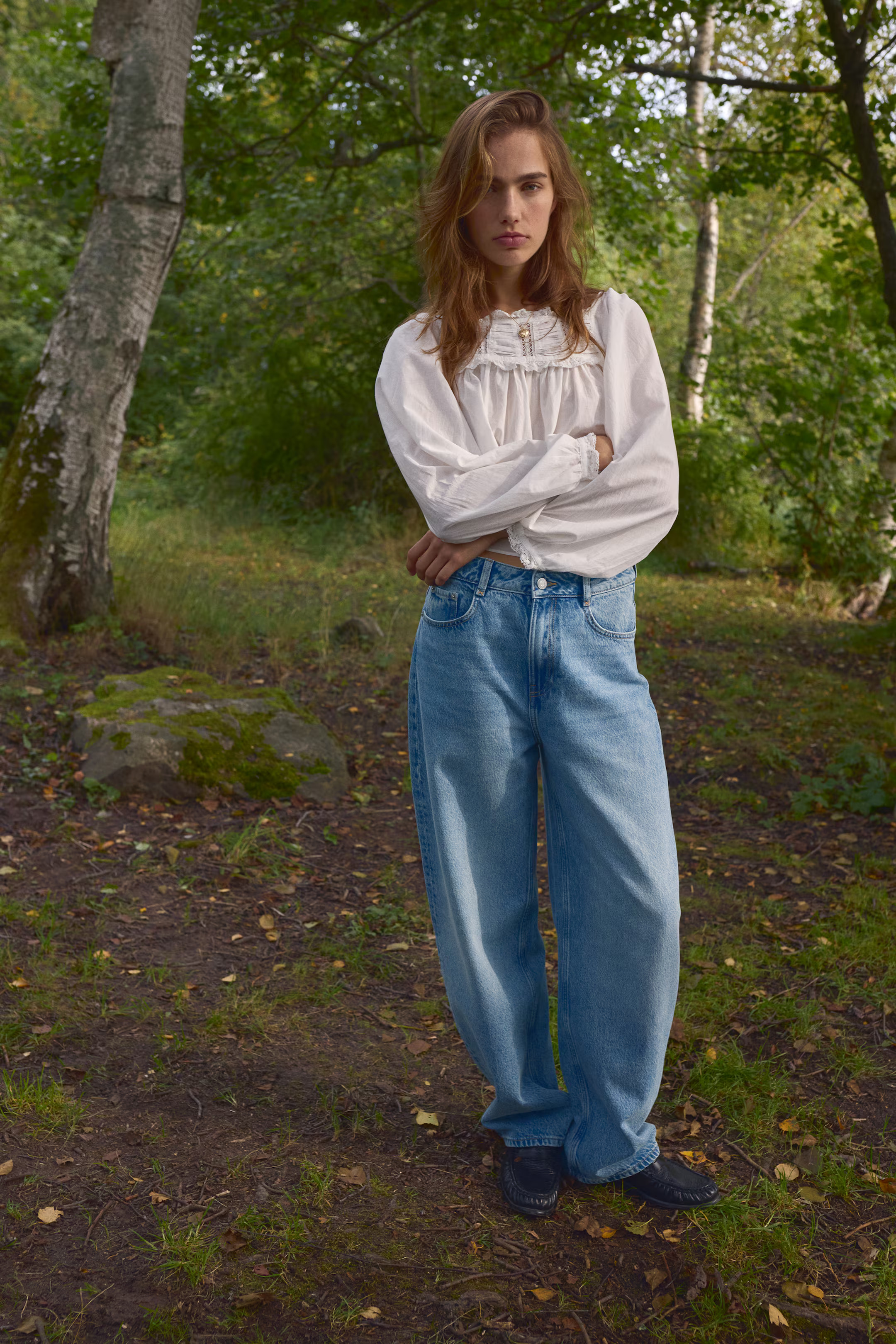 High-Rise Barrel-Leg Jeans | H&M (US + CA)