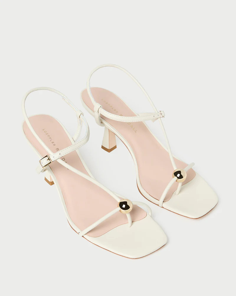Triana White/Champagne Mid−Heel Sandal | Loeffler Randall
