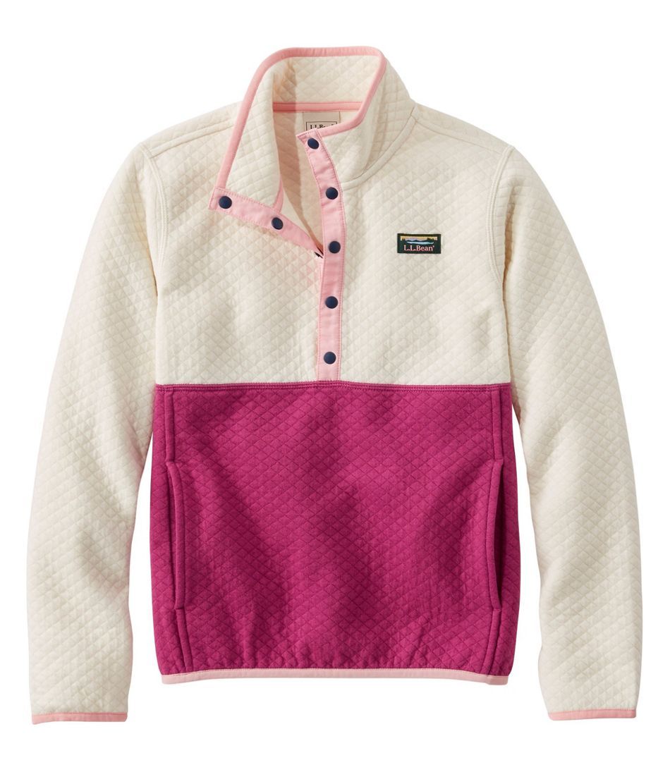 Kids' Quilted Quarter-Snap Pullover, Colorblock | L.L. Bean
