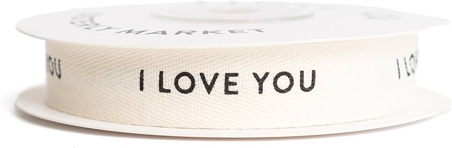 I Love You, Cotton Herringbone Custom Ribbon Natural 10 Yards, 58 | Amazon (US)