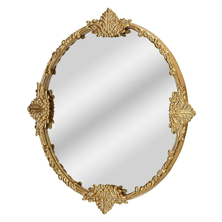 Beautiful Round Ornate Gold Frame Mirror 24" by Drew Barrymore - Walmart.com | Walmart (US)