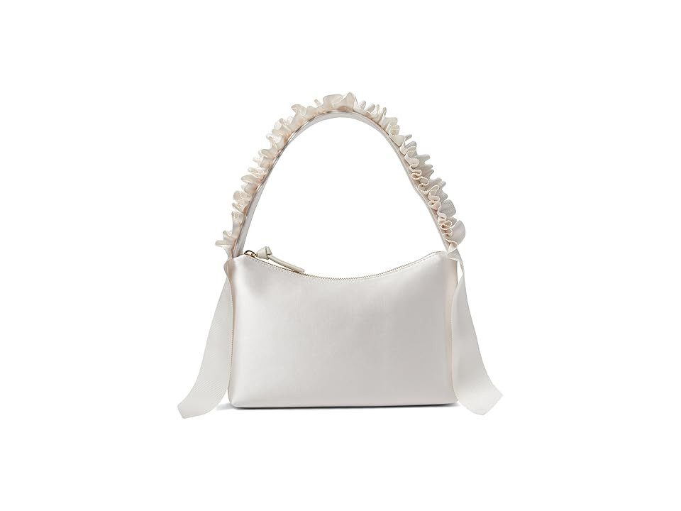 Loeffler Randall Evelyn Ruffle Handle Baguette Shoulder Women's Handbags Cream | Zappos