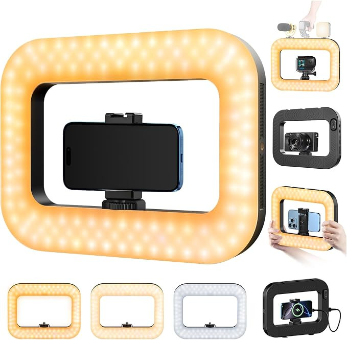 Cell Phone Light for Video Recording, Handheld Phone Stabilizer with Light, 8000mAh LED Selfie Ph... | Amazon (US)